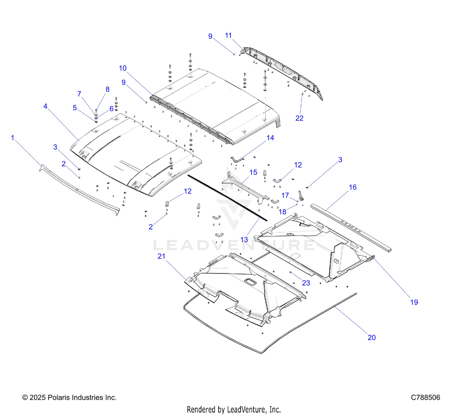 BODY, ROOF - R26X6N1RBB (C788506)