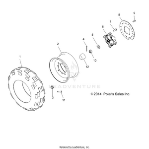 Wheels, Front Tire And Brake Disc - A18daa50b7 (49atvwheelfrt14sp325) Schematic