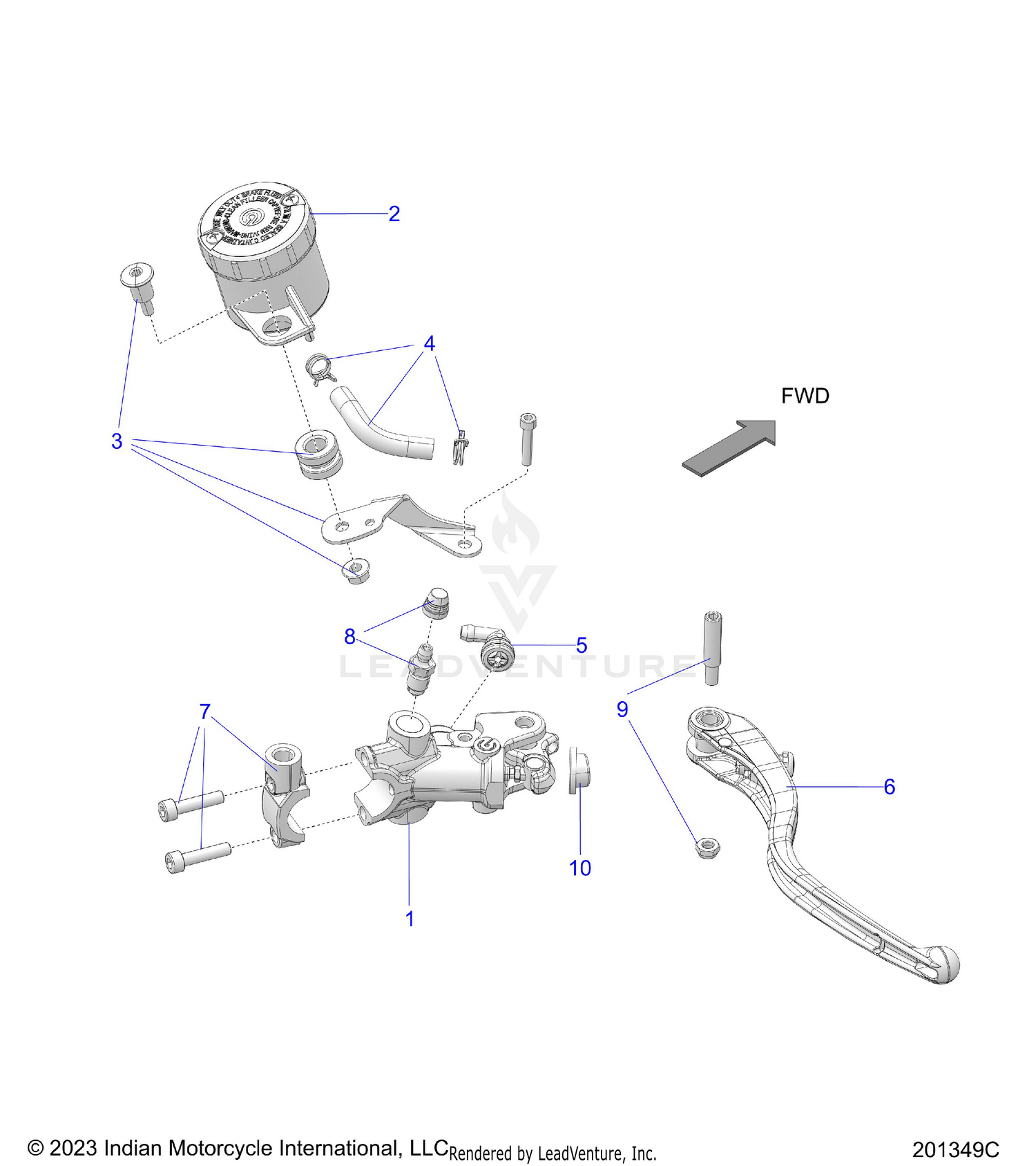 BRAKES, MASTER CYLINDER, FRONT - N22RTT22 (201349C)