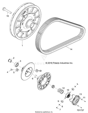 Drive Train, Secondary Clutch - Z19vce99am (701737) Schematic