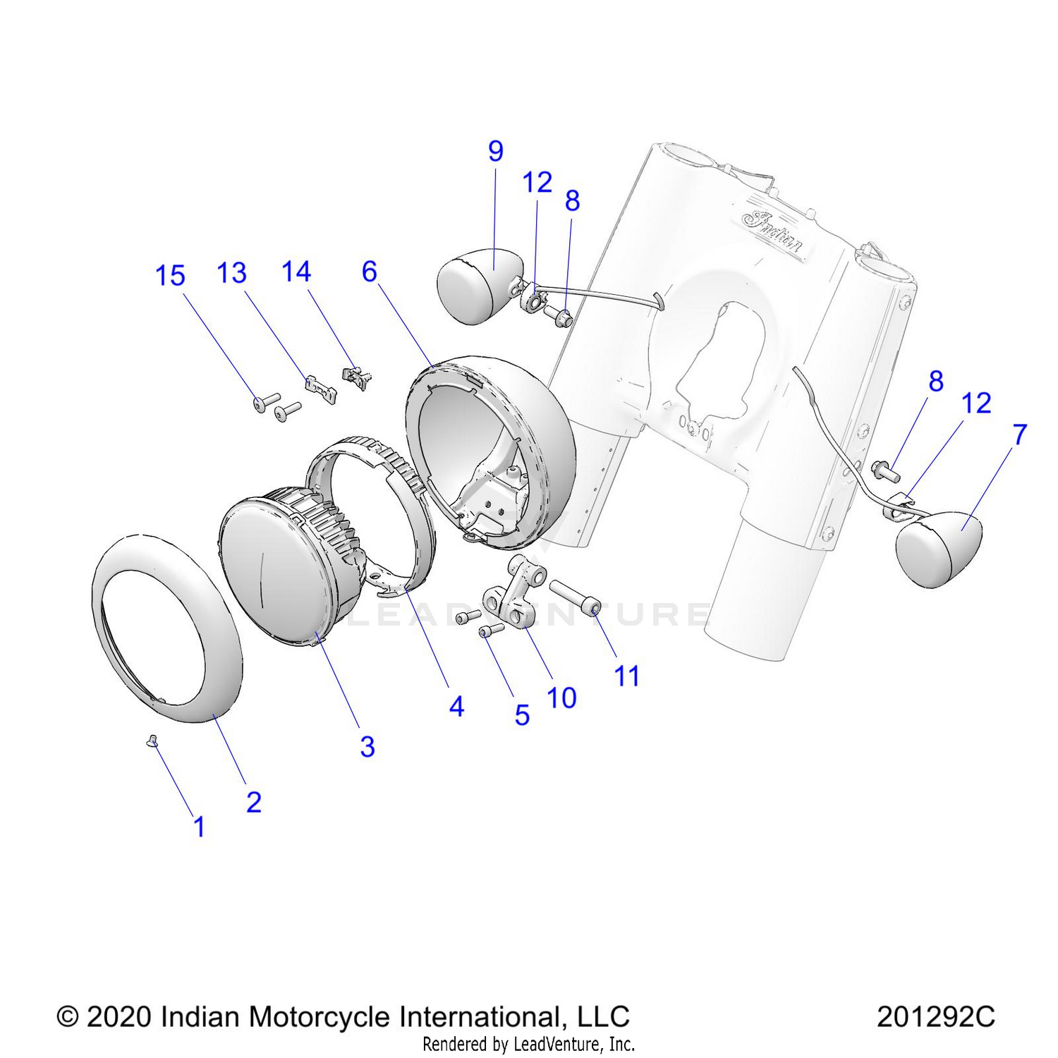 ELECTRICAL, FRONT LIGHTING AND TURN SIGNALS - N22DBABH/DBDBH ALL OPTIONS (201292C)