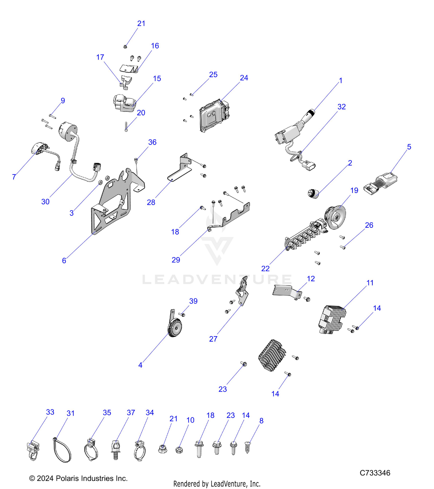 ELECTRICAL, WIRE HARNESS COMPONENTS, AND LICENSE PLATE - R26RRE99CN/C9/EN/E9 (C733346)