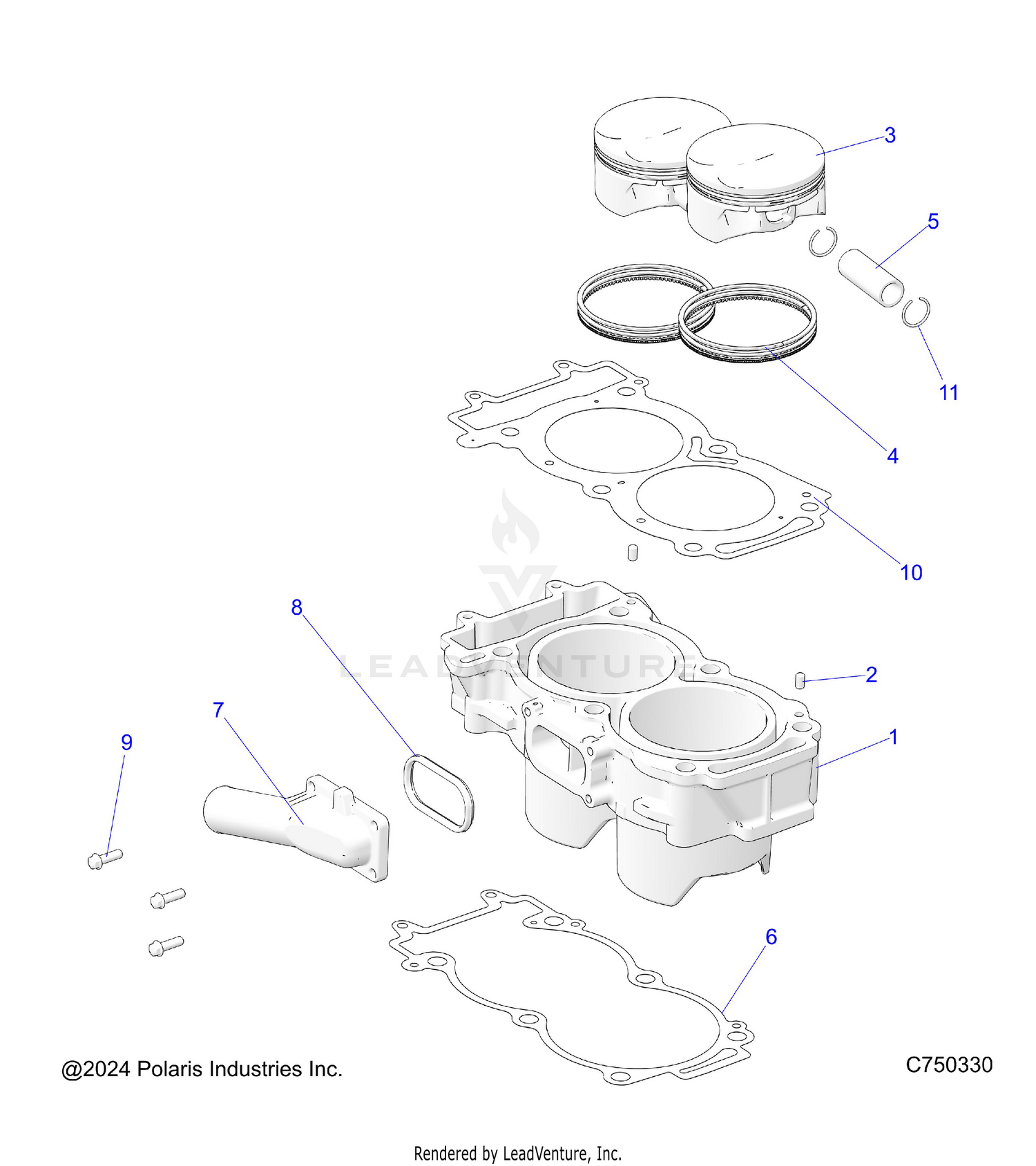 ENGINE, CYLINDER AND PISTON - Z26ASE99P5 (C750330)