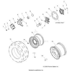 Wheel, Rear And Brake Disk/hubs/bearing Carriers - A07lb27aa/ac/lh27aa/ab/ac/ad/al (49atvwheelrear07hawk) Schematic