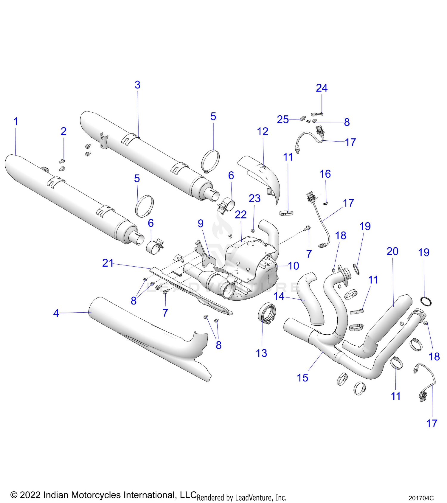 ENGINE, EXHAUST - N26LC4SS/LC6SS ALL OPTIONS (201704C)