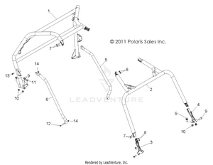 Chassis, Cab Frame And Side Bars - R12vh57ad (49rgrcab12rzr570) Schematic