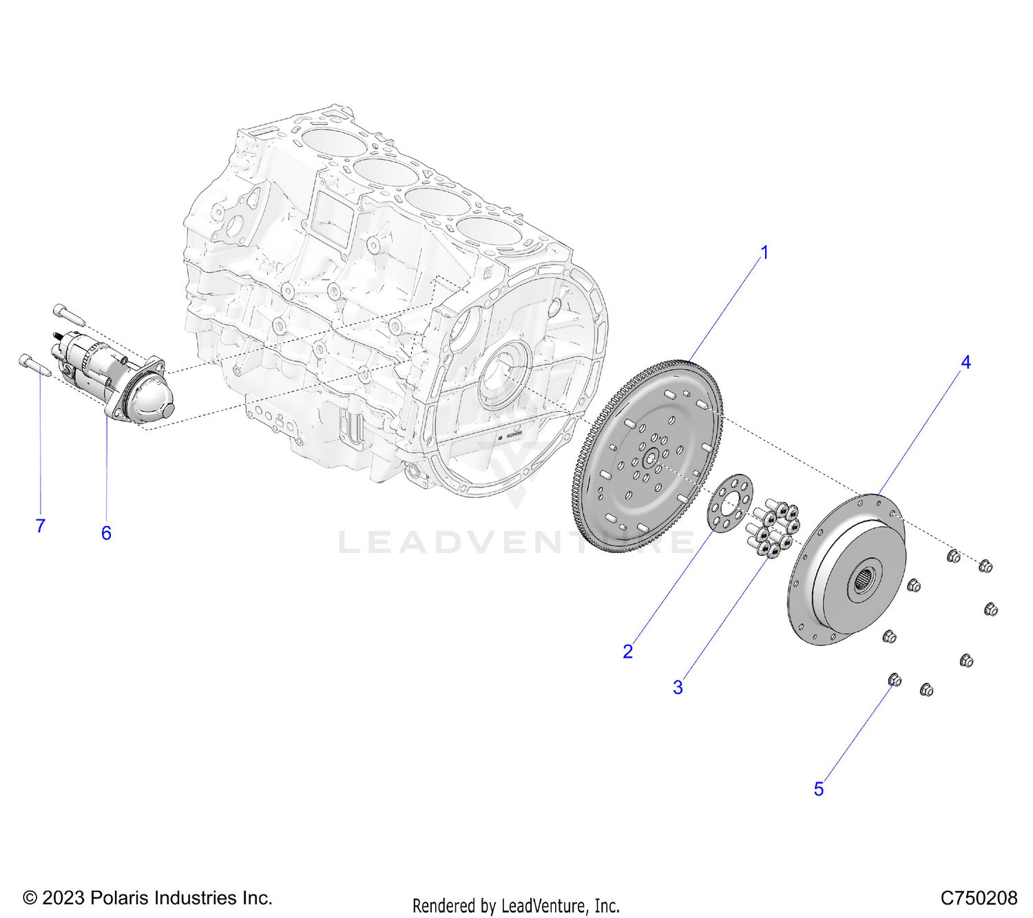 ENGINE, STARTER, FLYWHEEL AND RELATED - Z26R4P2KBL (C750208)