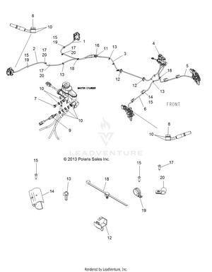Brakes, Brake Lines And Master Cylinder - R16rt_87 All Options (49rgrbrakelines13900xp) Schematic