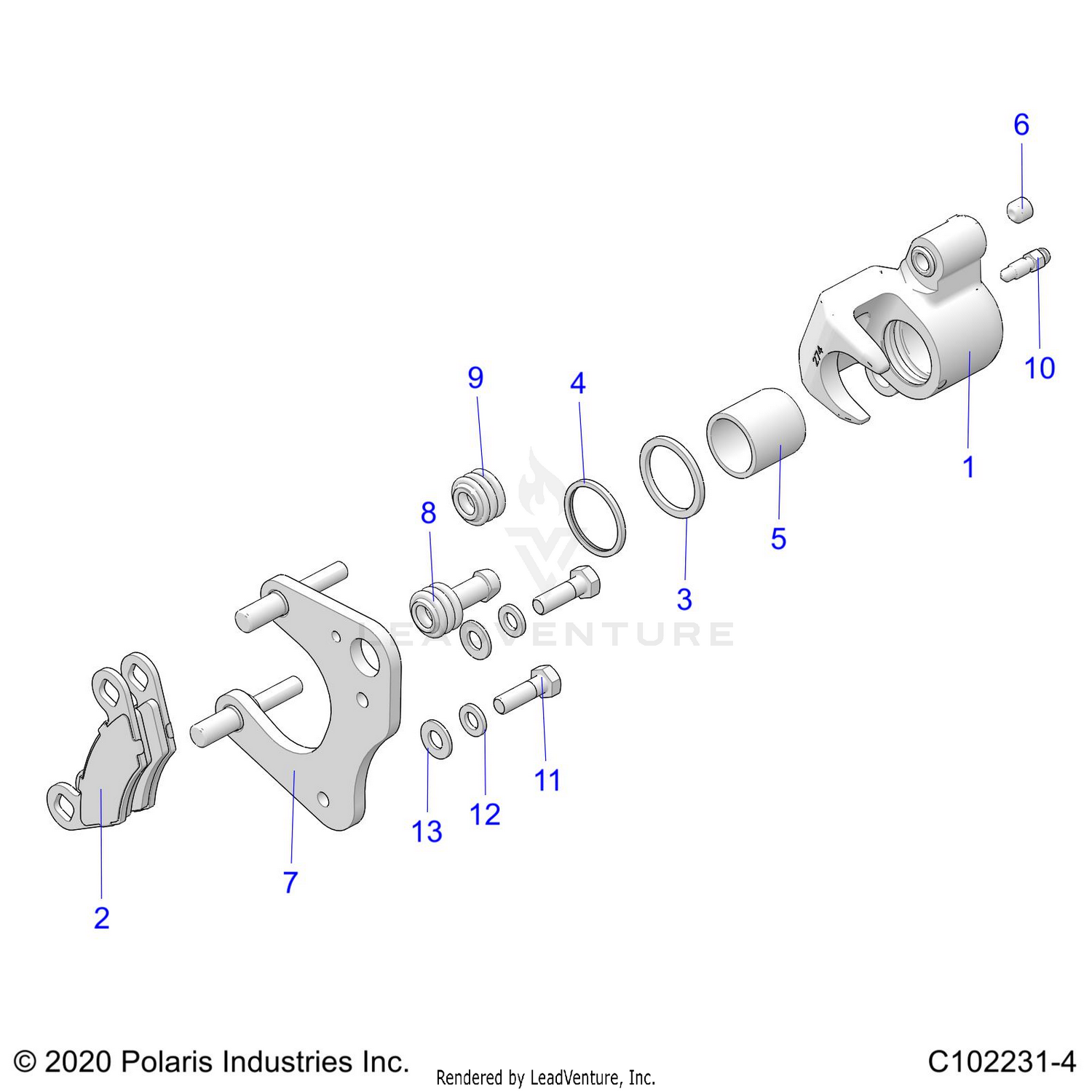 BRAKES, FRONT CALIPER - A26SJE57CK/EK (C102231-4)