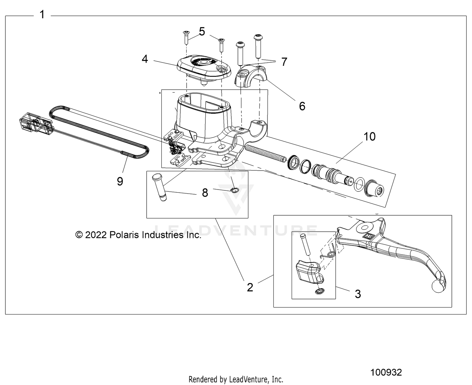 BRAKES, FRONT BRAKE LEVER and MASTER CYLINDER - A26SXR95AG (100932)