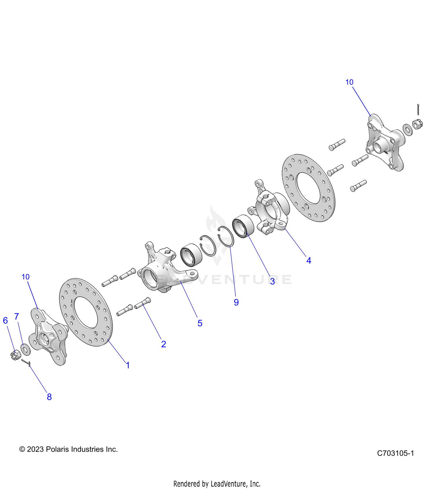 SUSPENSION, FRONT CARRIER AND HUB - Z26NEE99C4 (C703105-01)