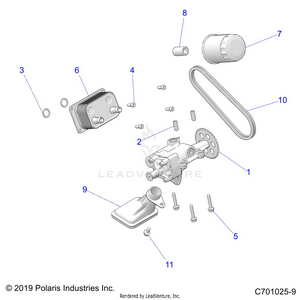 Engine, Oil Pump And Oil Cooler - Z24ase87a5 (c701025-9) Schematic