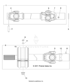 Drive Train, Front Prop Shaft - R12jt87ab/ad/as/aw/9eaw (49rgrshaftprop12rzrxp900) Schematic
