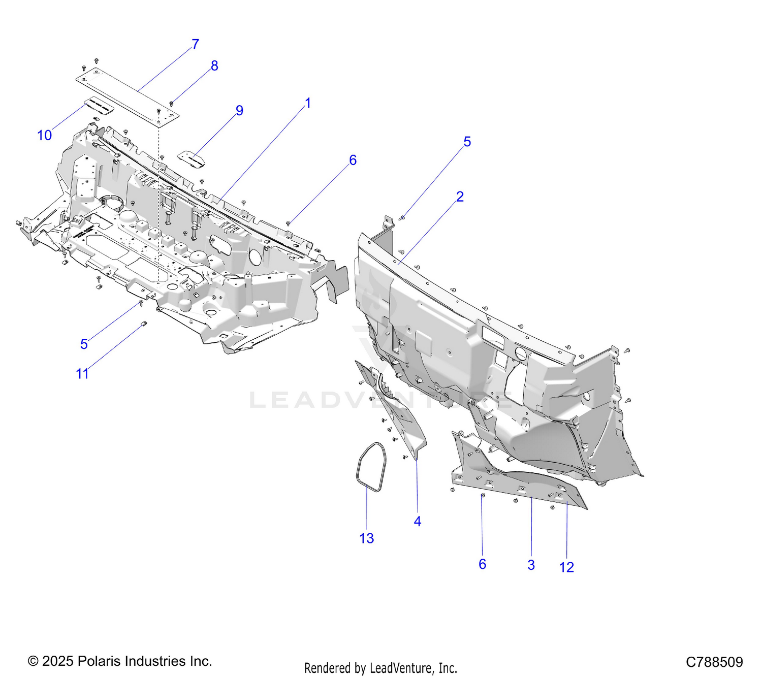 BODY, HOOD LINER & FRONT CLOSEOFF - R26X6W1RB9/BB/BJ (C788509)