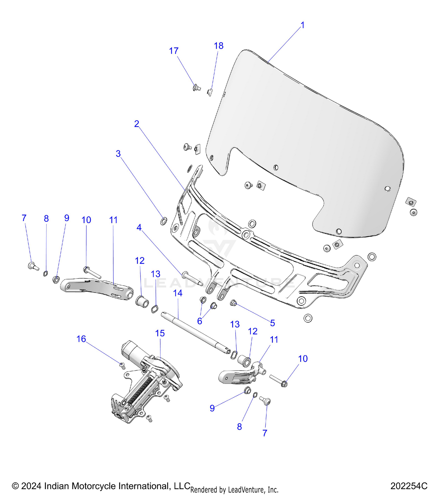 BODY, FAIRING ASM, WINDSHIELD MOUNT - N26LFVSS/LFXSS ALL OPTIONS (202254C)