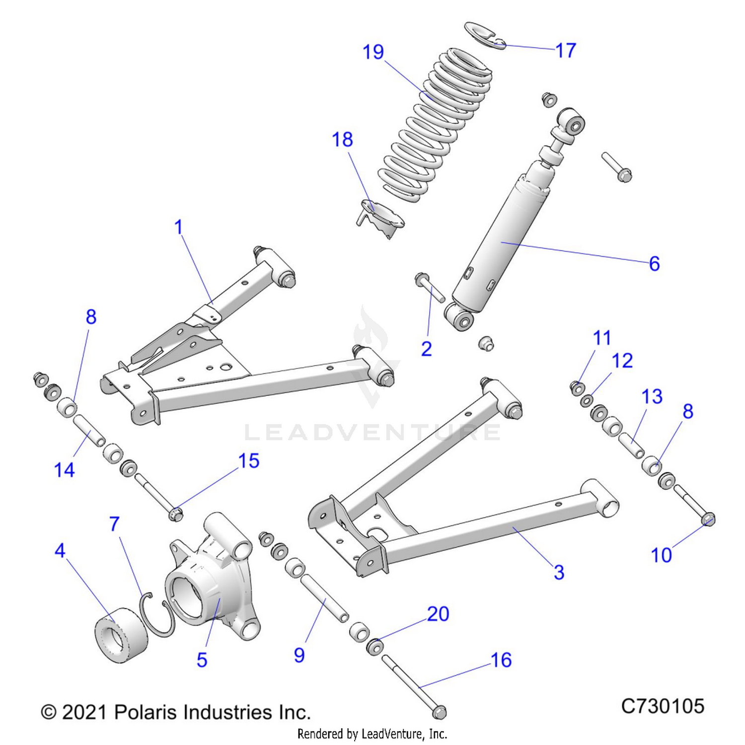 SUSPENSION, REAR - R26MAU57CP/EP (C730105)