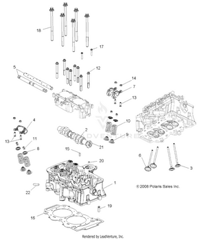 Engine, Cylinder Head, Cam And Valves - A12zn8efk/efo (49atvcylinder09spxp850) Schematic
