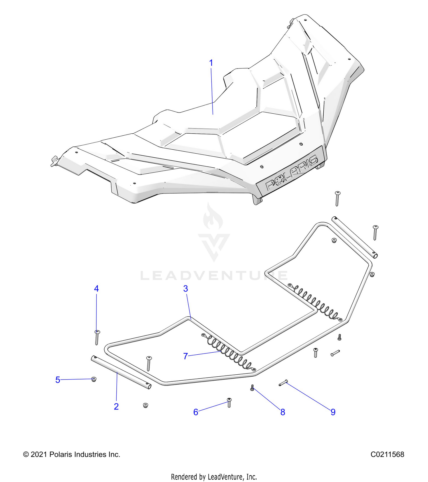 BODY, FRONT STORAGE COVER - A26SEE57P8 (C0211568)