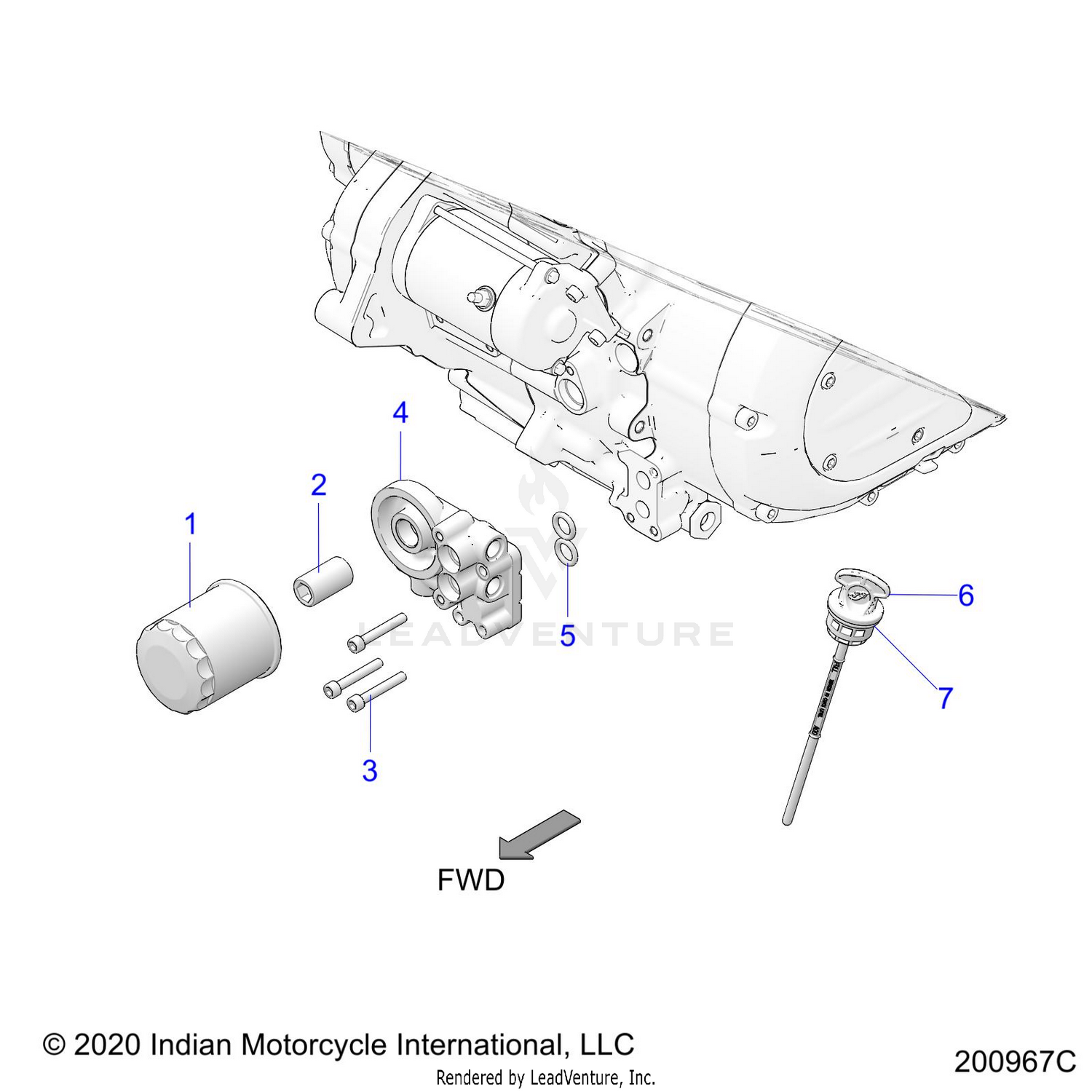 ENGINE, OIL FILTER/ADAPTER, and DIPSTICK - N26DBDBH/DBGBH ALL OPTIONS (200967C)