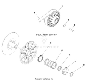 Drive Train, Secondary Clutch - R12vh57ad (49rgrclutchdvn12rzr570) Schematic