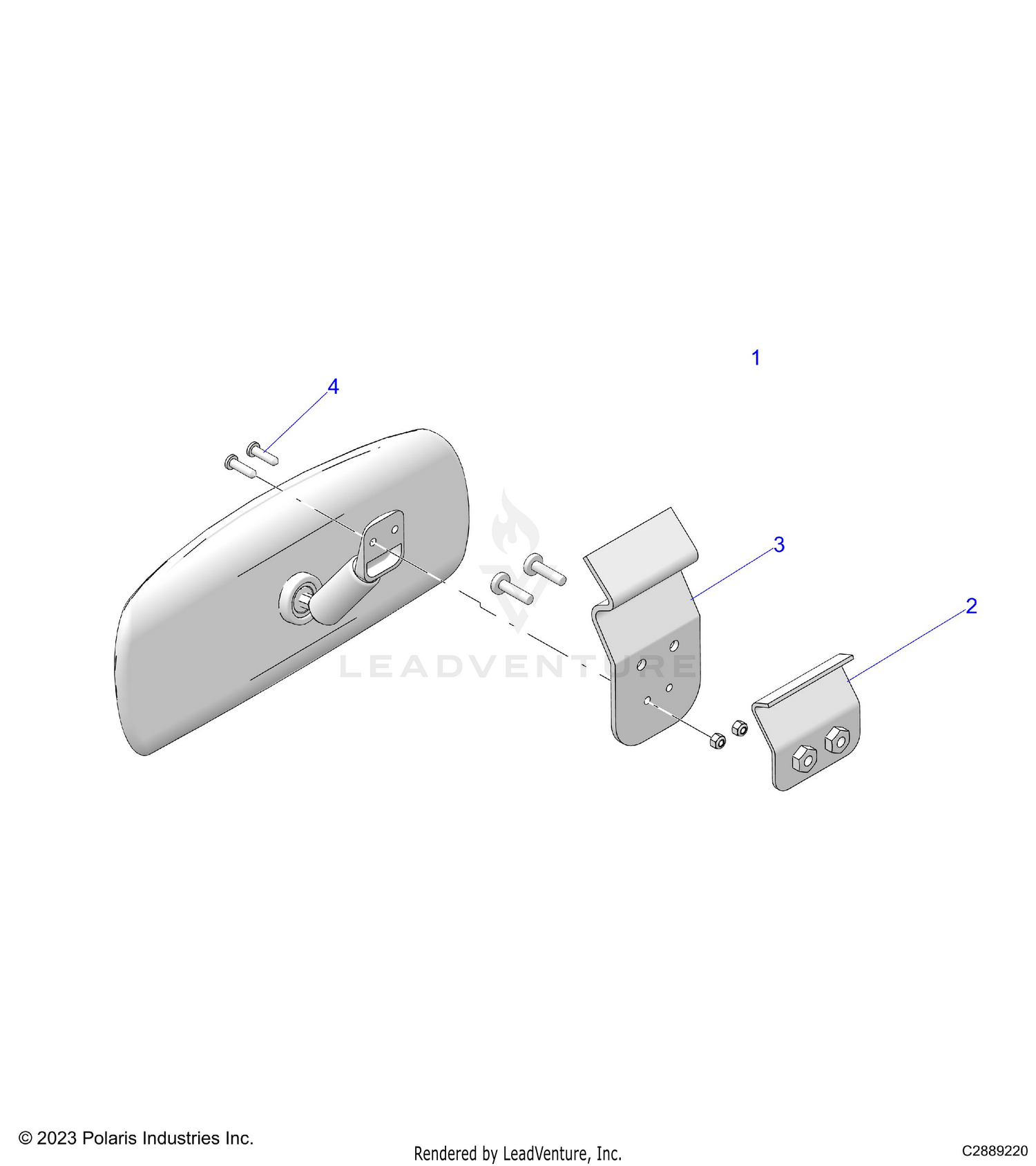 BODY, REAR VIEW MIRROR - D26M4U57B4/W57B4 (C2889220)