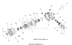 Drive Train, Front Gearcase - A09lh46aq/ax/az (49atvgearcase08sp3) Schematic