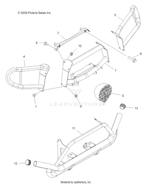Body, Front Brushguard And Piaa Lights - A09zx85ar/8xag (49atvguard09speps850) Schematic
