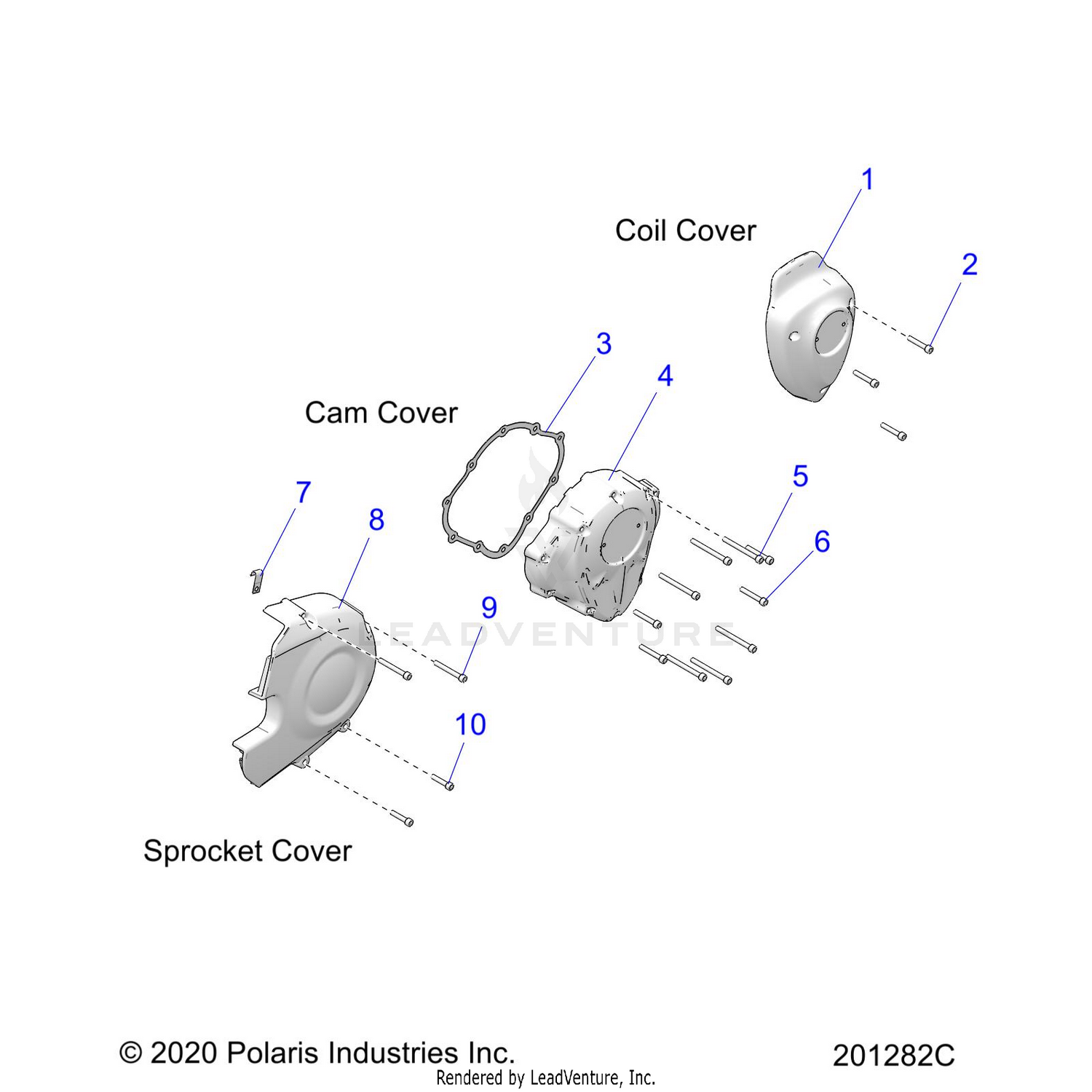 ENGINE, RH SIDE COVERS - N22DMABH/DMDBH ALL OPTIONS (200971C)