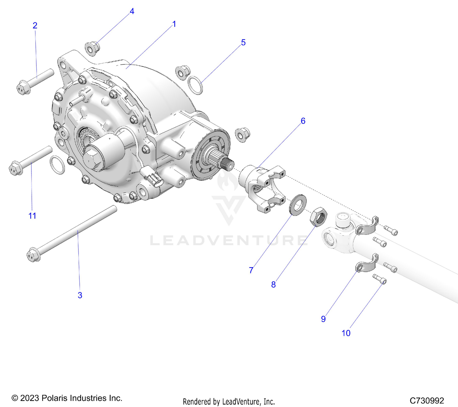 DRIVE TRAIN, REAR GEARCASE MOUNTING - R26X6L1RBB/BJ (C730992)