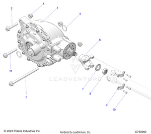 Drive Train, Rear Gearcase Mounting - R25xaw1rb9/bd/bm (c730992) Schematic