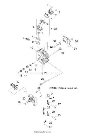 Engine, Cylinder Head - R13va17aa/ab (49rgrcylinder09rzr170) Schematic