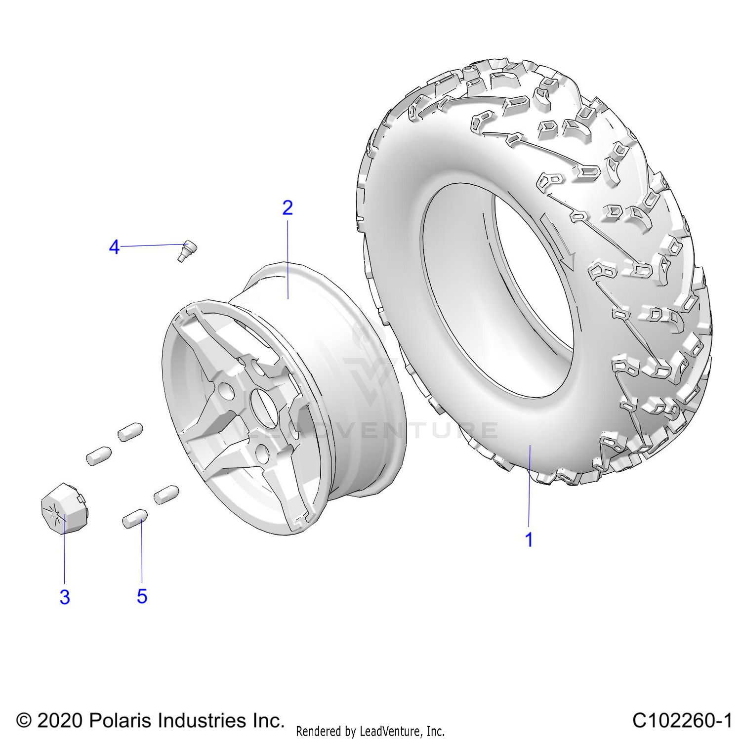 WHEELS, FRONT TIRE - A26SEE57CL/EL (C102260-1)