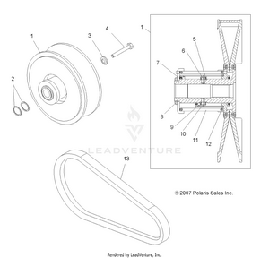 Drive Train, Secondary Clutch - A09lh46aq/ax/az (49atvclutchdriven08sp300) Schematic