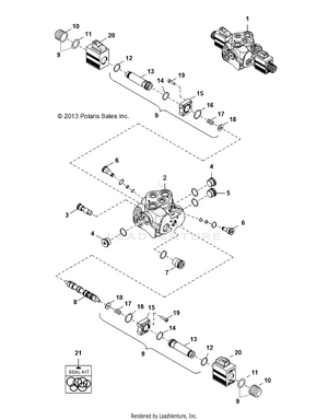Hydraulics, Auxiliary Valve - R141d9jda/2d9jda (49brutusvalveaux13) Schematic