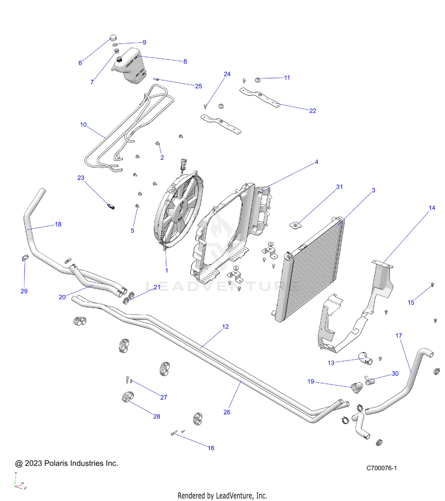 ENGINE, COOLING SYSTEM - R26RRU99A9/AF/AH/AB/AS/B9/BF/BH/BB/BS (C700076-1)