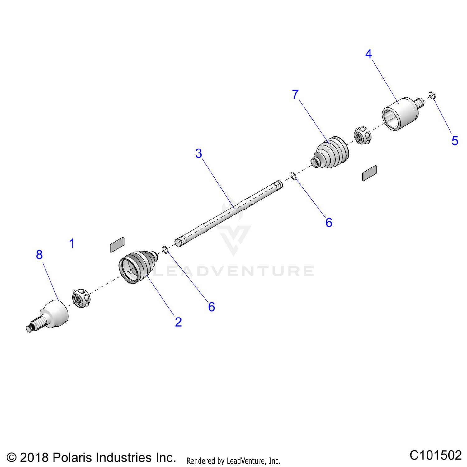 DRIVE TRAIN, DRIVE SHAFT, REAR - A26SLE95PJ (C101502)