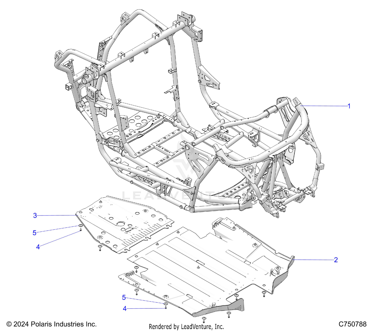 CHASSIS, MAIN FRAME AND SKID PLATES - Z26XPD92AN/BN/AH/BH (C750788)