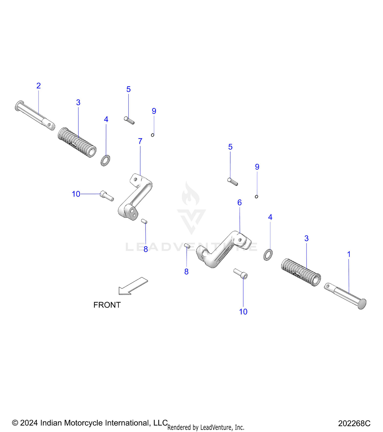 CHASSIS, FOOTPEG, PASSENGER - N26LFVSS/LFXSS ALL OPTIONS (202268C)