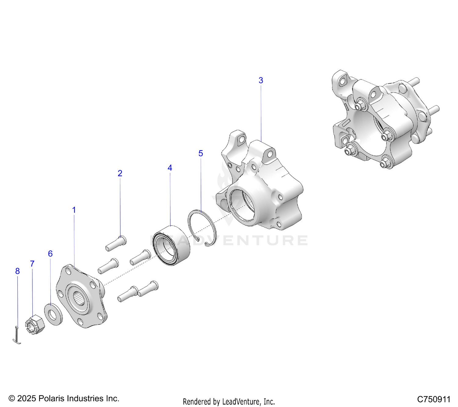 SUSPENSION, REAR CARRIER AND HUB - Z26NMY99A4/B4/A6/B6 (C750911)