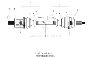 Drive Train, Front Half Shaft - R12vh57ad (49atvshaftdrive08vista) Schematic