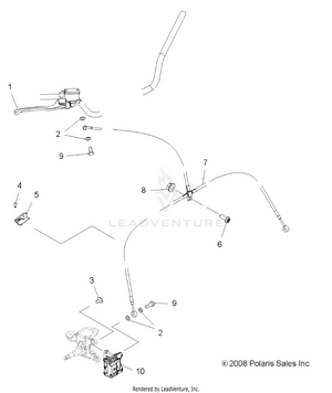 Brakes, Front Asm. - A10gj52aa (49atvbrakefrt09out450) Schematic