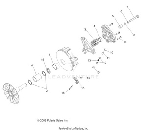 Drive Train, Primary Clutch - R12wh76ag/ar/eah/eav/eaw (49rgrclutchdrv09crew) Schematic