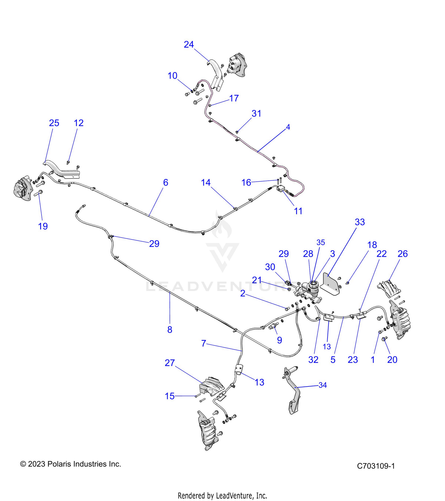 BRAKES, BRAKE LINES AND MASTER CYLINDER - Z26NET99A4/B4/A6/B6 (C703109)