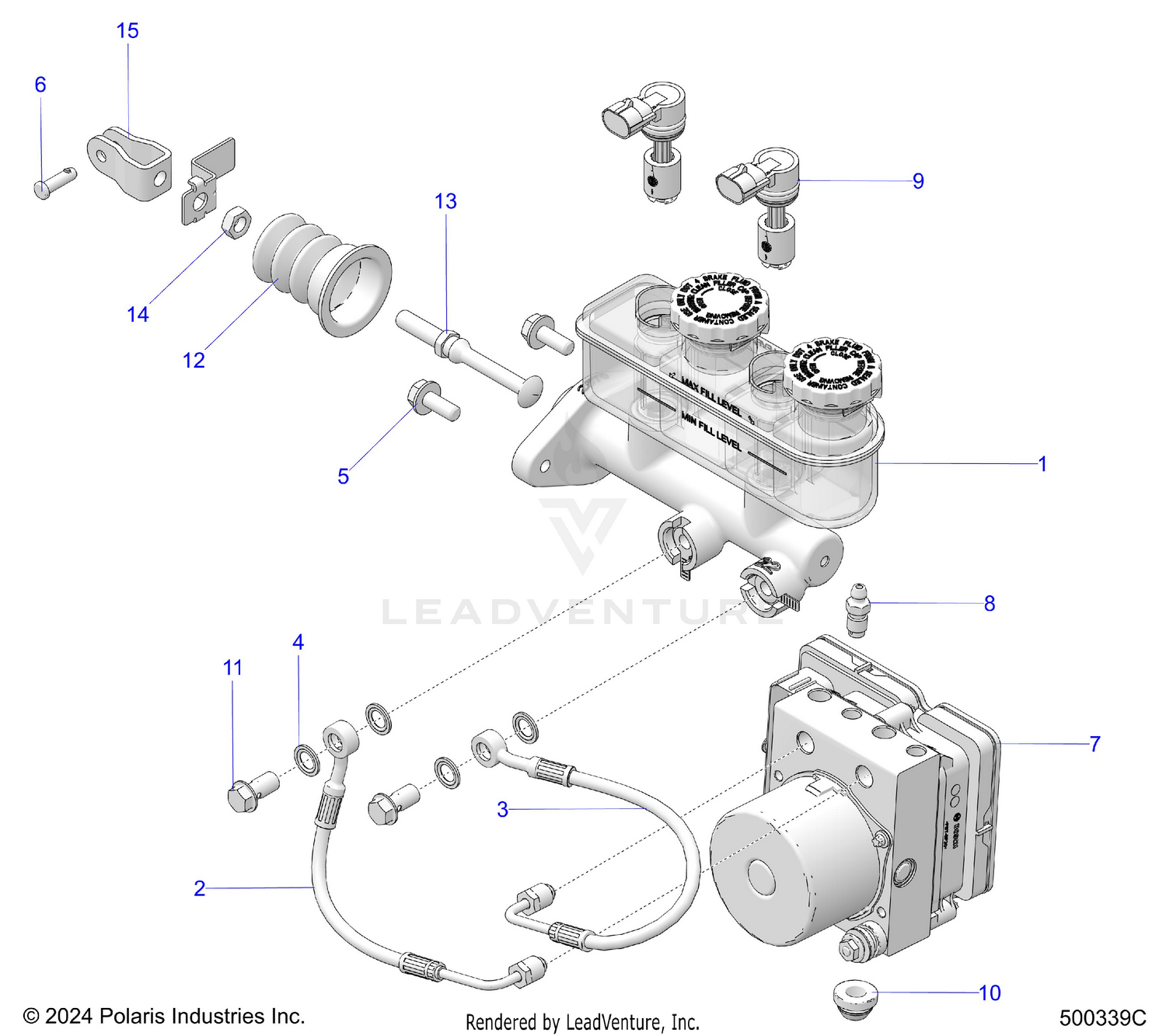BRAKES, MASTER CYLINDER AND ABS MODULE - T26AAFGB/HB  (500339C)