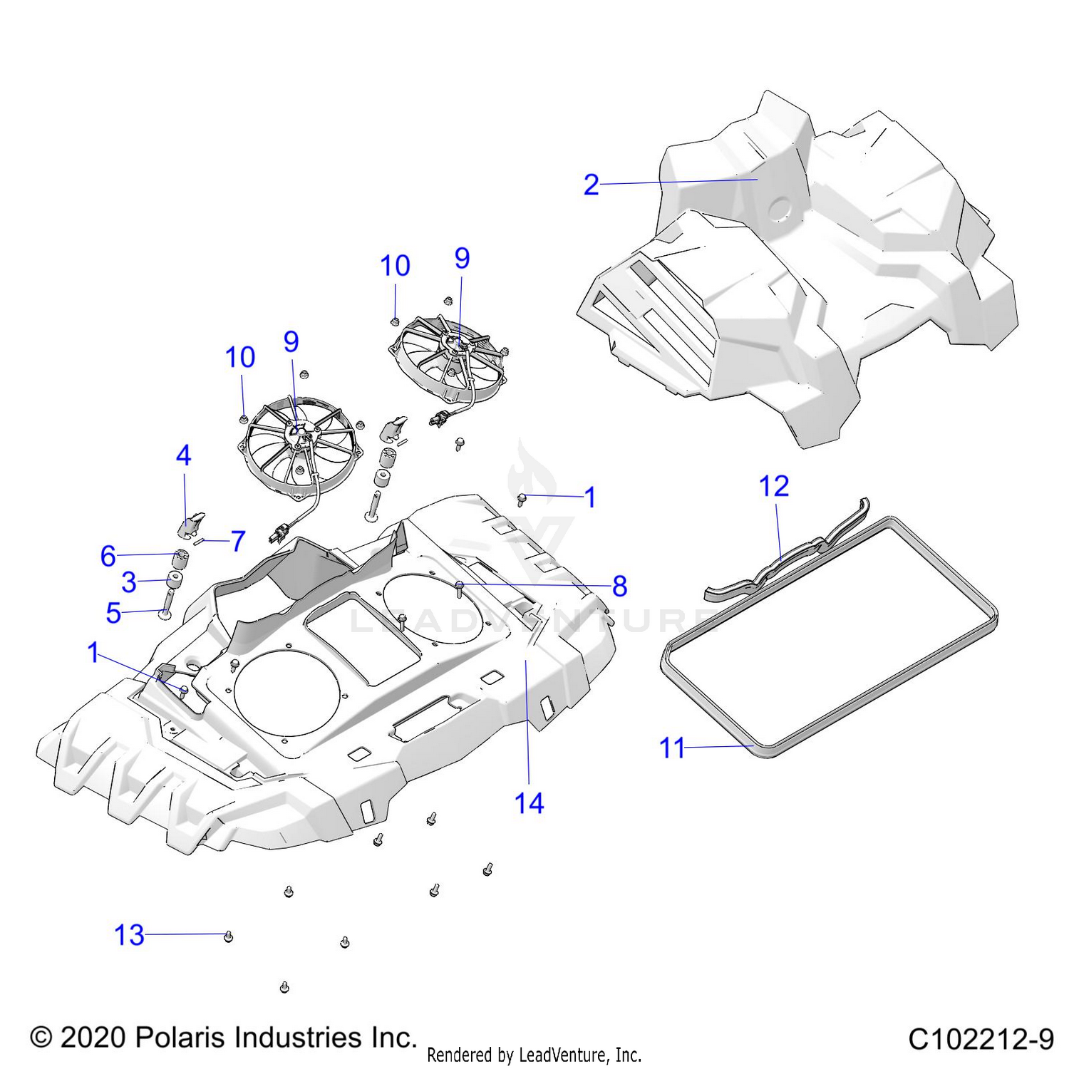 ENGINE, COOLING SYSTEM, FANS AND SHROUDS - A26SXN85A7 (C102212-9)