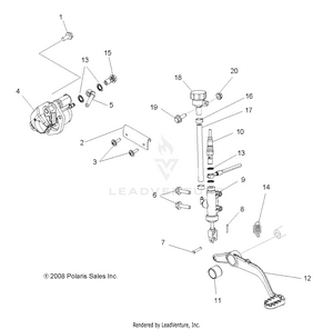 Brakes, Rear Brake - A10gj52aa (49atvbrakerr09out450) Schematic