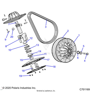 Drive Train, Secondary Clutch - R21rsk99a9/ap/aw/b9/bp/bw (c701169) Schematic