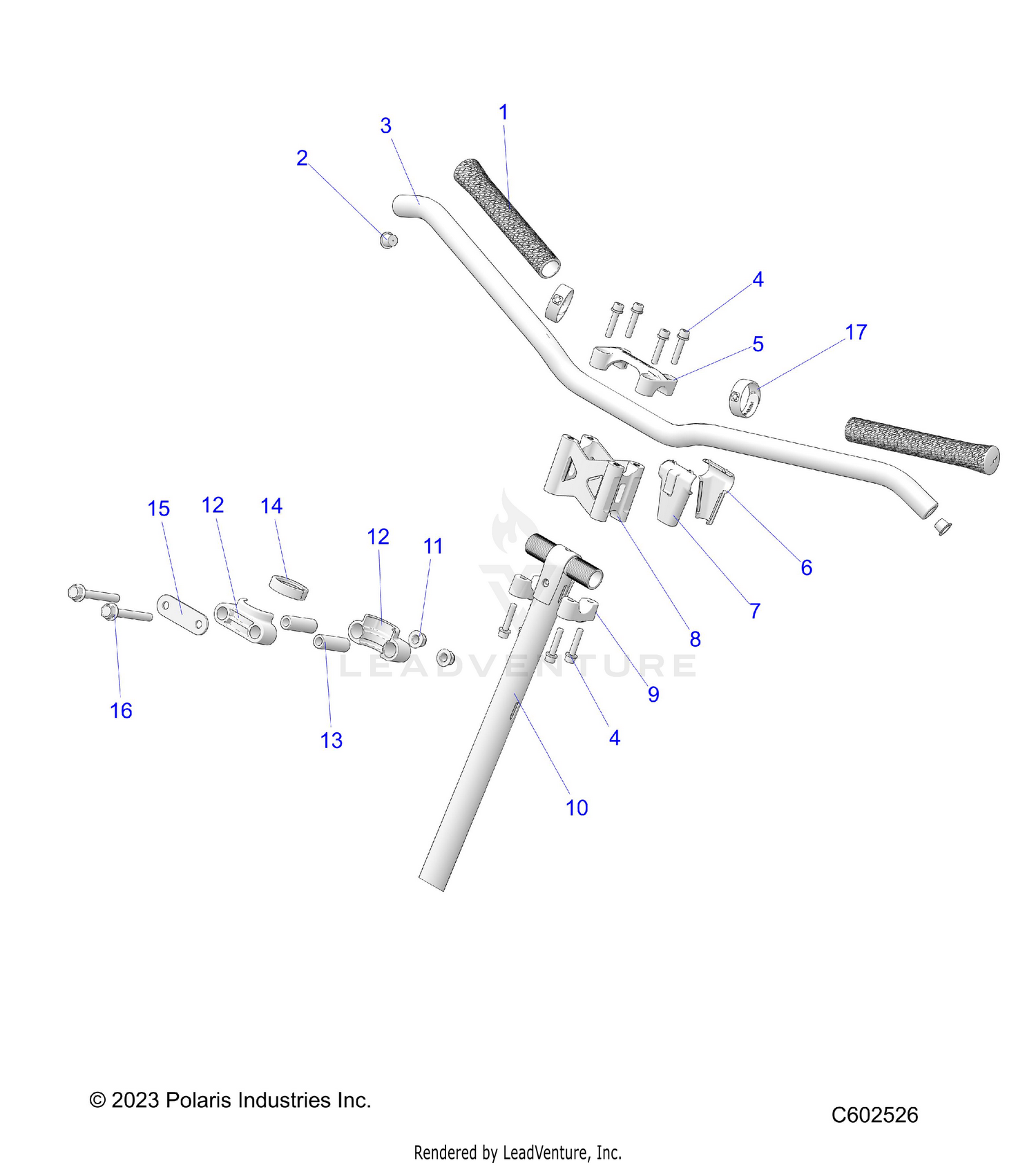 STEERING, UPPER and HANDLEBAR ASM. - S26TDZ8MS (C602526)