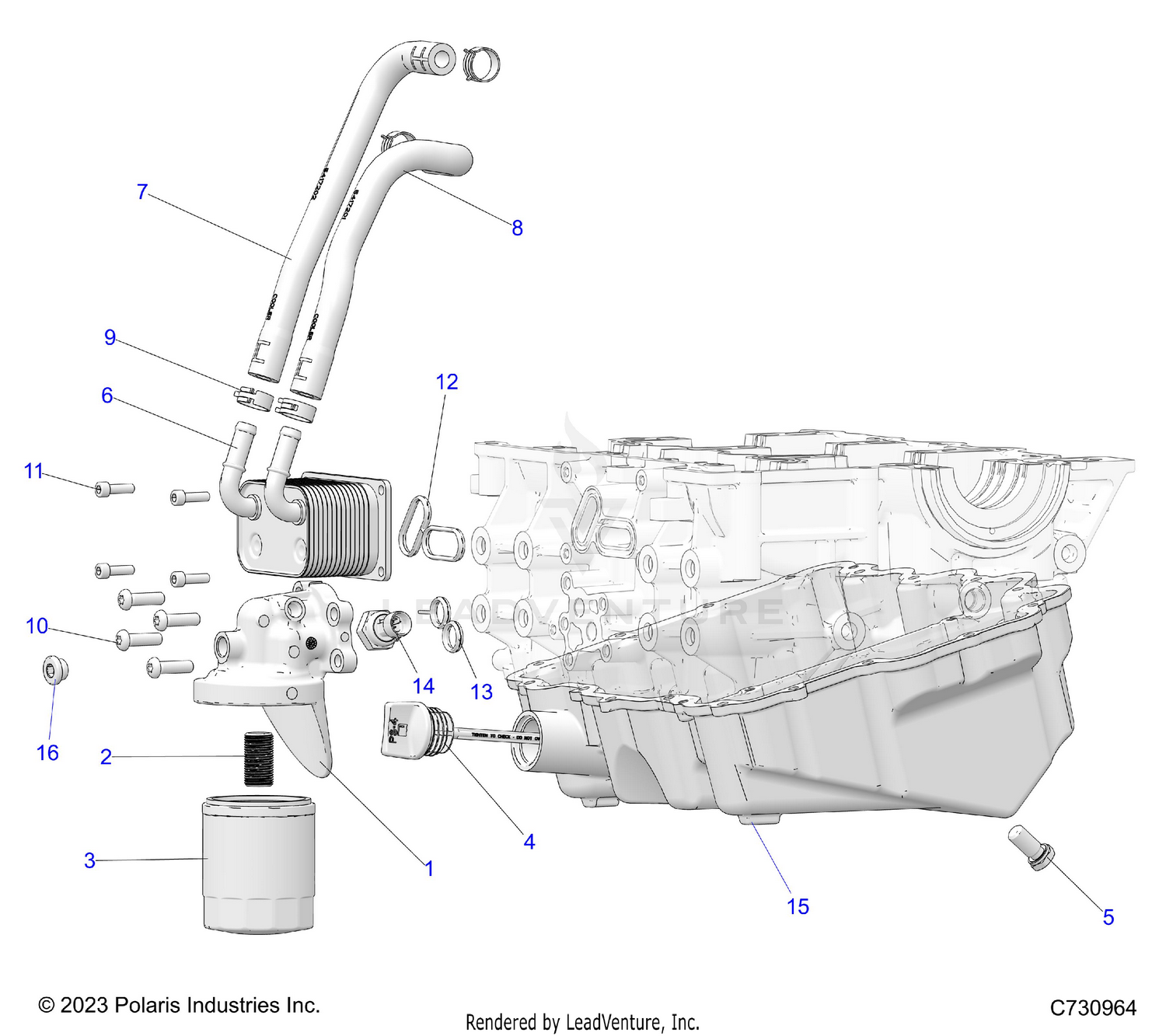 ENGINE, OIL COOLER, FILTER & DIPSTICK - R26X6N1RBB (C730964)