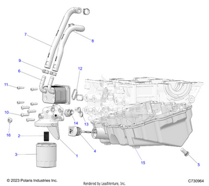 Engine, Oil Cooler, Filter And Dipstick - R25xaw1rb9/bd/bm (c730964) Schematic